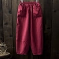 thumbnail image 3 of SNKSDGM Women's Plus Cotton Panties for Women High Waist Sweatpants Women Set Full Zip Women's 2025 Solid Color Spring and Summer Retro Straight Pocket Loose Casual and Linen Pants, 3 of 4