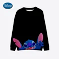 thumbnail image 3 of Sudadera con capucha de Disney Stitch para mujer, sudadera con capucha de patchwork, sudadera con estampado de rayas a la moda, camiseta de manga larga de otoño, 3 of 4