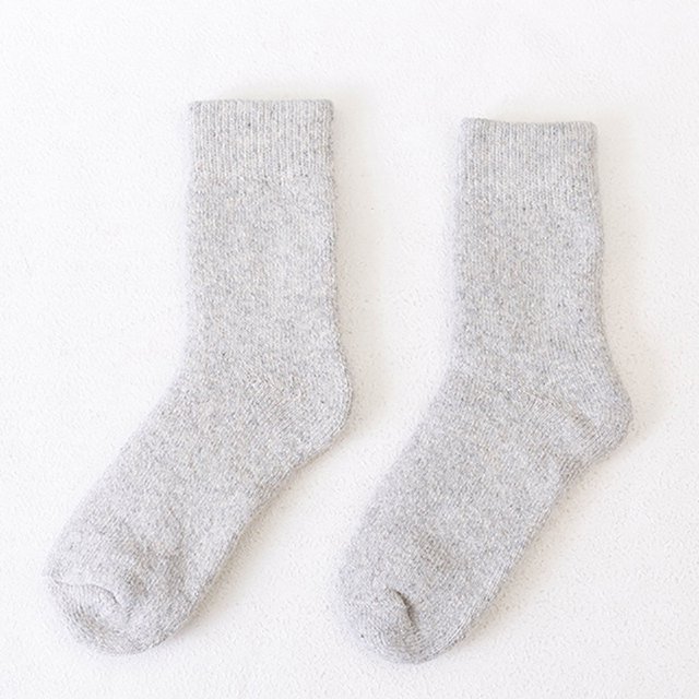 Injueey 1 par de calcetines de Cachemira calcetín engrosado contra el frío sólido cómodo tripulación invierno mujeres hombres regalo de Navidad Suministros térmicos Gris claro Injueey HA071581-03