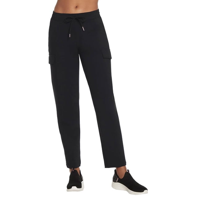 Pantalones cargo Skechers Go Walk sin cordones para mujer, negro atrevido