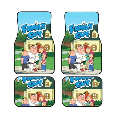4PCS Fam-ily Guy Car Floor Mats for Most Cars Sedan SUV Truck,All Weather Cute Front & Rear Automotive Floor Mats