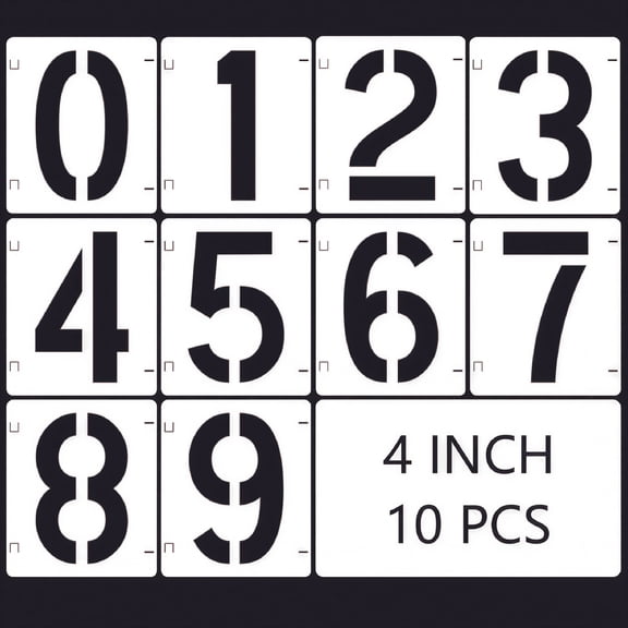 CCOCC 10 Sheets Numbers Stencils for Painting Plastic Painting Stencils Farmhouse Stencil Number Templates