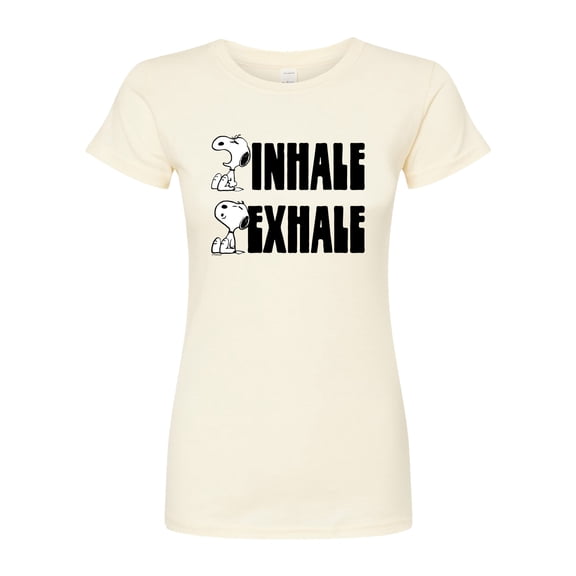 Peanuts - Snoopy Inhale Exhale - Juniors Fitted Graphic T-Shirt