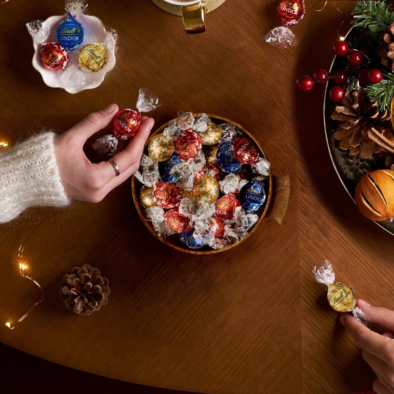 2 pack) Lindt LINDOR Assorted Chocolate Holiday Truffles, 8.5 oz