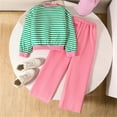 thumbnail image 3 of Cethrio Girls Cotton Outfit Sets, Long Sleeve 2 Piece Cotton Sweatshirts and Pants Sets Green Size 10, 3 of 7