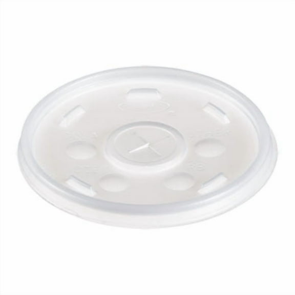 1Pc Dart Plastic Lids for Foam Cups, Bowls and Containers, Flat with Straw Slot, Fits 6-14 oz, Translucent, 1,000/Carton (12SL)G7