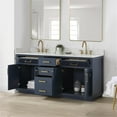 thumbnail image 3 of Gavino 72" Wood Vanity in Royal Blue with Composite Stone Top no Mirror, 3 of 16
