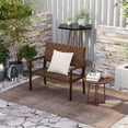 thumbnail image 4 of Costway Patio Loveseat All Weather Bench with Solid Rubber Wood Frame&Hand Woven PU Leather, 4 of 8