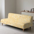 thumbnail image 4 of SCRAWLGOD Daisy Print Sofa Cover Armless Sofa Slipcover for Living Room Stretch Dustproof Futon Slipcover Washable 1 Piece Couch Cover, 4 of 9