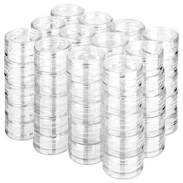 50 recipientes de cosméticos, tarro de plástico limpio de 5 gramos, contenedor vacío de muestra de viaje, para loción, polvo de uñas de sombra de ojos, joyas y cremas Sincero Hogar