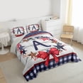thumbnail image 3 of Castle Fairy Personalized Bow Knot Initial A 3 Pieces Queen Comforter Set for Kids Teens,USA Flag Stars Print Ultra Soft Bedding Sets,Vintage Lodge Cabin Bedding Comforter Set Breathable, 3 of 8
