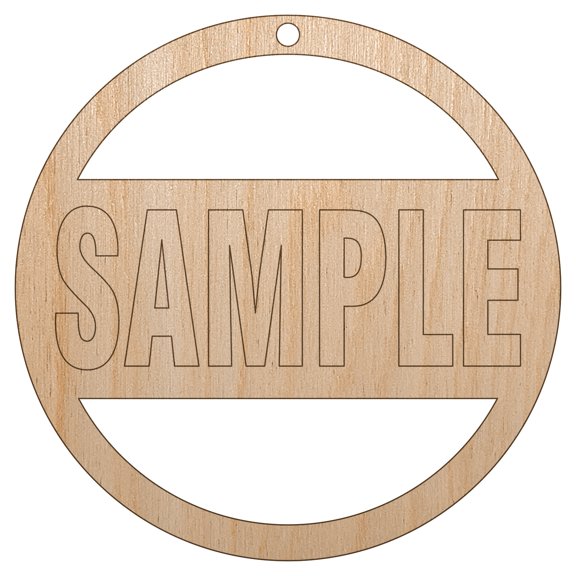 Sample Label Wood Holiday Christmas Tree Ornament Unfinished DIY Pre-Drilled Craft