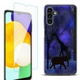 thumbnail image 1 of Slim-Fit Protective Fashion Phone Case (Black) for Samsung Galaxy A13 5G, with Tempered Glass Screen Protector, by OneToughShield ® - Midnight Safari, 1 of 3