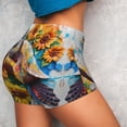 thumbnail image 5 of Athletic Shorts for Women, Sunflower Turtle Seam Womens Shorts High Waisted Sport Running Workout Gym, 5 of 8