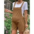 thumbnail image 4 of Free Shipping! Maternity Romper,Maternity Biker Shorts,Women's Maternity Jumpsuit Solid Color Adjustable Waist Shoulder Strap Suspender Shorts Comfortable Pregnancy Wear for Summer, 4 of 8