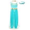 thumbnail image 4 of iiniim Girls Princess Jumpsuit With Choker And Headwear Set Sparkly Party Formal Dance Outfit Light Blue 6, 4 of 7