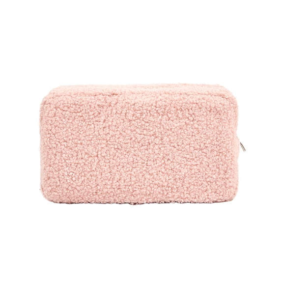 Anckoeil Solid Color Makeup Bag, Minimalist Portable Cosmetic Pouch, Soft Lint Organizer for Travel & Daily Use