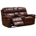thumbnail image 3 of Luxe Leather Power Recliner Chair with Adjustable Headrest/USB Ports in Brown, 3 of 4