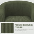 thumbnail image 6 of Yaheetech Upholstered Corduroy Accent Chair for Living Room, Dark Green, 6 of 10