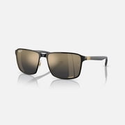 Ray Ban Polarized Blue Gold Chromance Square Unisex Sunglasses RB3721CH 187/J0 59