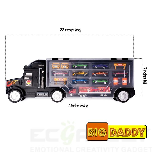 Toy Truck Super Mega Extra Large Tractor Trailer Car Collection Case