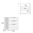 thumbnail image 3 of 27" Tall 3 - Drawer White Dresser with Spacious Surface / Good for Displaying Decor, 3 of 4