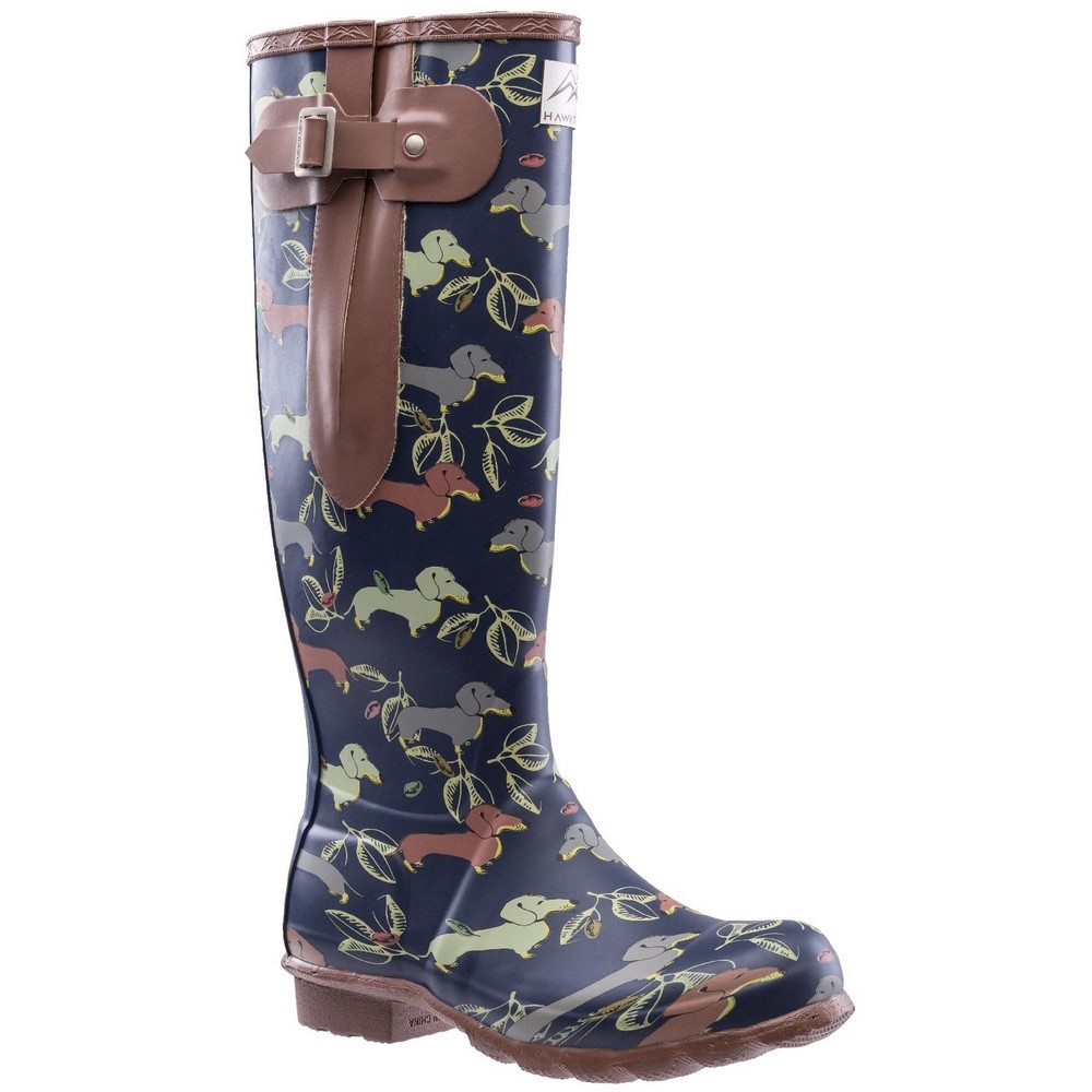Hawkridge Womens Printed Dog Wellington 