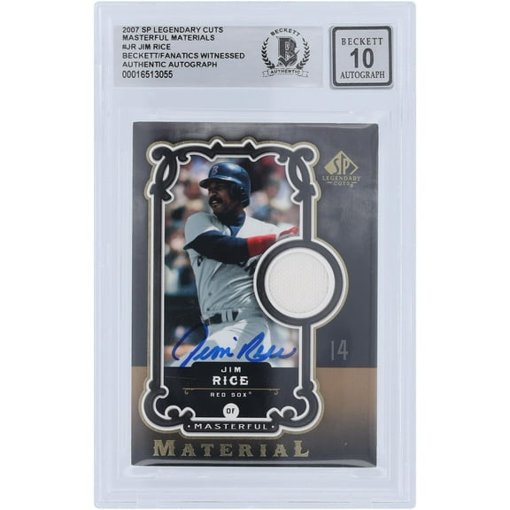 Jim Rice Boston Red Sox Autographed 2007 Upper Deck SP Legendary Cuts Masterful Materials Relic #-JR Beckett Fanatics Witnessed Authenticated 10 Card - Fanatics Authentic Certified