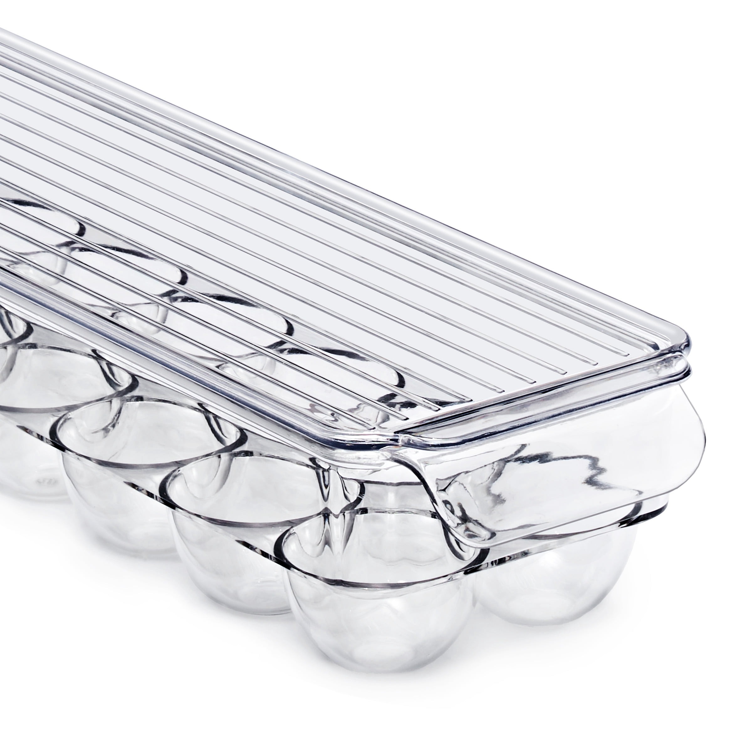 Sorbus Soda Can Organizer for Refrigerator and Egg Holder for Fridge Set, Stackable Can Holder Dispenser and Egg Holder with Lid for Fridge, Pantry, Freezer - BPA-Free, Clear Design
