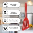 thumbnail image 3 of Easeky Silicone Slotted Turner Spatula for Non-Stick Cookware, Fish Flipper with Hollow Head for Oil Drainage, Heat Resistant up to 200°C, Dishwasher Safe, 1*Shovel, 3 of 4
