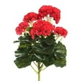thumbnail image 1 of Vickerman 14.5" Red Polyester Geranium Bush With 24 Leaves And 76 Flowers, 1 of 1