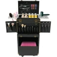 thumbnail image 2 of Rolling Lockable Makeup Train Case with 4 Wheels, Professional Hairdressing Trolley Organizer for Beauty Salons, 2 of 14