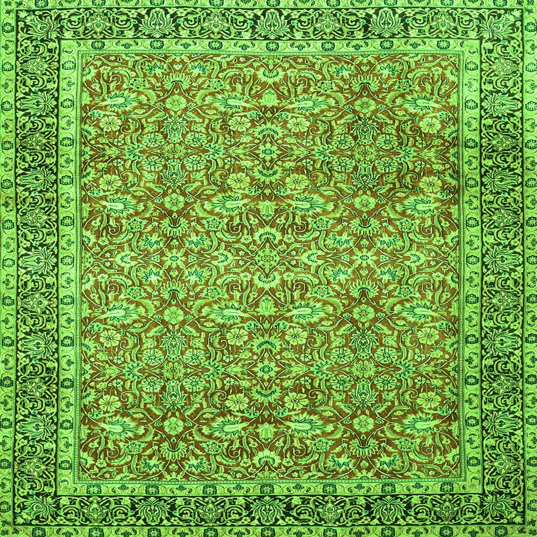Square Rug Green Ahgly Company Machine Washable Indoor Square Persian Green Traditional ...