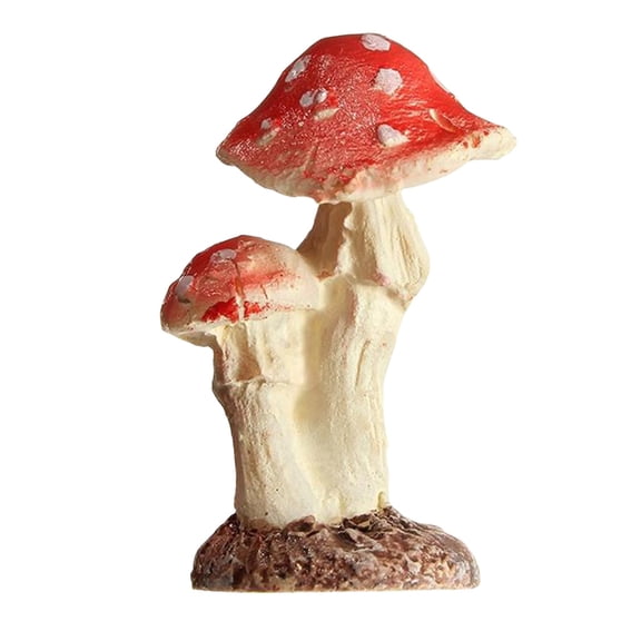 TAILTOSS Mini Red Mushroom Toadstool Resin Figurine for Terrarium Decor, Small 1.8 x 1.7 x 3cm, 1 Piece