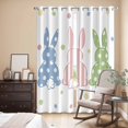 thumbnail image 3 of Easter Rabbit Kitchen Curtains 96 Inch Length, Pink Blue Green Bunny Spring Polka Dots Grommet Top Bedroom Living Room Curtains, Light Filtering Cafe Curtain Drapes 2 Panels Set 104''x96'', 3 of 9