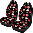 thumbnail image 6 of KUIFORTI Ladybug Flower Car Seat Cover Auto Accessories Interior 4Pcs, Front Seat Protector, Auto Seat Rear Split Bench Cover Universal Automotive Seat Cover Accessories, 6 of 7