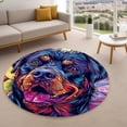 thumbnail image 6 of Vintage Tattoo Round Area Rug, classic flash art circle carpet for studio, hallway or loft, soft washable non-slip floor mat, edgy alternative décor accent, 6 of 7