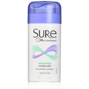 Sure Unscented Inivisible Solid Anti-Perspirant & Deodorant 2.6 oz (Pack of 3)