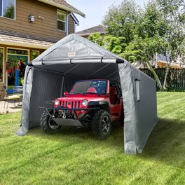 12x12 FT Portable Storage Shed – Waterproof Carport For Motorcycle, Bike & Tools