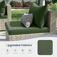 thumbnail image 2 of Techmilly 5 Pieces Patio Sectional Sofa PE Rattan Wicker Conversation Sets with Cushions and Glass Table(Green), 2 of 8