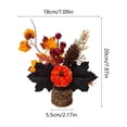 thumbnail image 3 of Mini Artificial Thanksgiving Pumpkin Maple Leaf Potted Plants, Realistic Fall Autumn Greenery Tabletop Ornament, Small Faux Plants Decor for Home Office Desk Indoor Holiday, 3 of 7