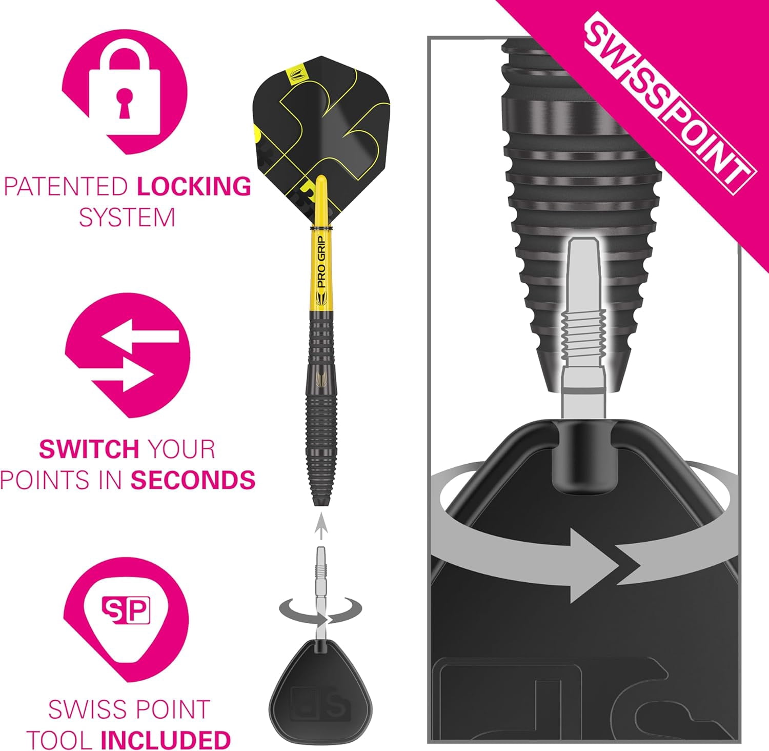 Target Darts Bolide Void 05 24G 90% Tungsten Swiss Point Steel Tip Darts Set