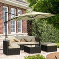 thumbnail image 4 of Barara King Patio Furniture Sets,Outdoor & Patio Furniture Sets,6 Piece Outdoor Wicker Conversation Set with Ottoman, Cushions and Tempered Glass Table, Mixed Gray and Gray, 4 of 13