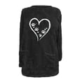 thumbnail image 3 of Maplenight Fleece Pullover Sweatshirt for Women Fuzzy Heart Graphic Longline Cozy Winter Warm Tunic Tops with Pockets, 3 of 4