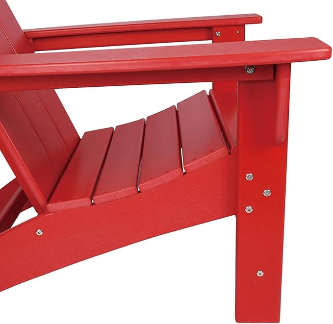 NewTechWood Flat Top Adirondack Chair in Ruby Red