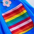 thumbnail image 4 of ENFLASH 2-8T Girl Ruffle Long Sleeve Dress Child Cartoon Rainbow Cotton Casual Pleated Twirly Dress, 4 of 7