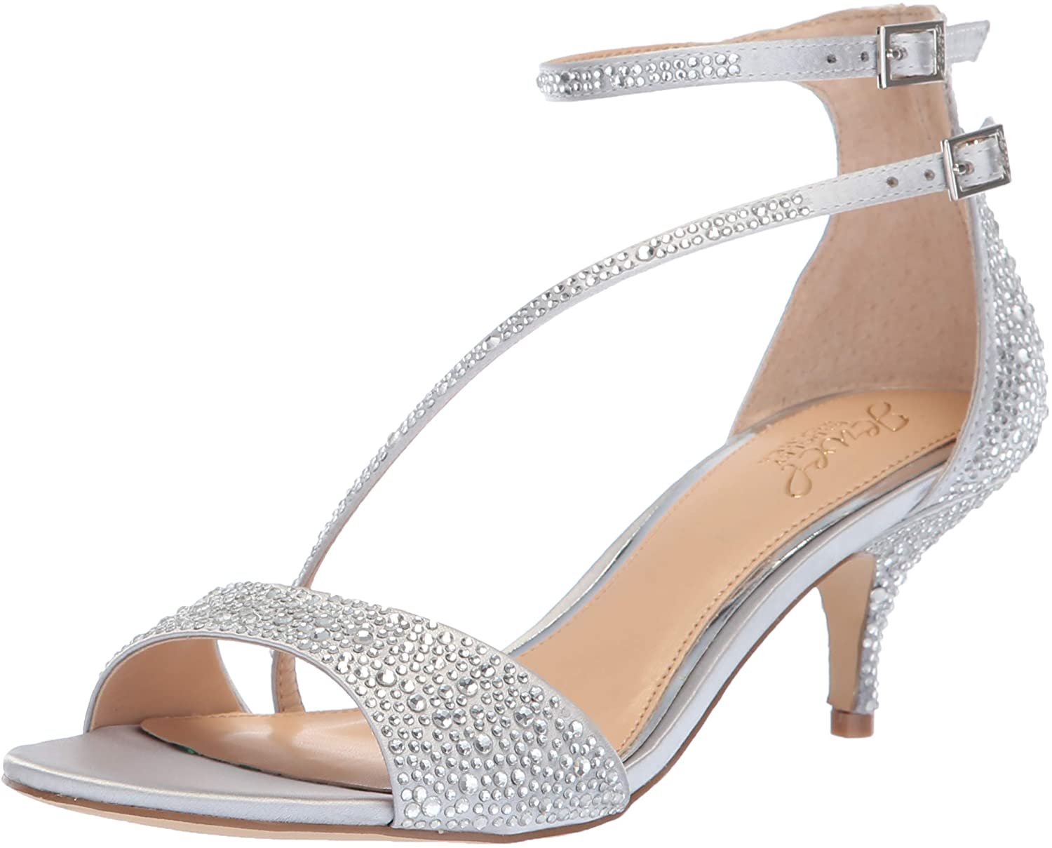 Badgley Mischka Jewel Women's Tangerine Heeled Sandal, Silver, 7 Medium ...