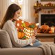 thumbnail image 4 of Thanksgiving Pillow Covers 17.7x17.7 Inches Fall Pumpkin Decorative Pillow Cases With Soft Fabric Hidden Zipper For Home Decor, 4 of 6