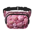 thumbnail image 1 of Balery Pink Glitter Heart Candy Mochila Cinturón para Mujeres y Hombres, Bolsa de Cintura Impermeable de Doble Capa con Correa, 1 of 9