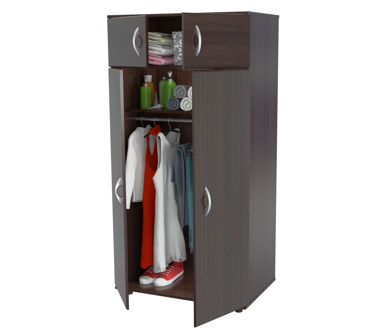 Four Door Wardrobe/Armoire Melamine /Engineered wood
